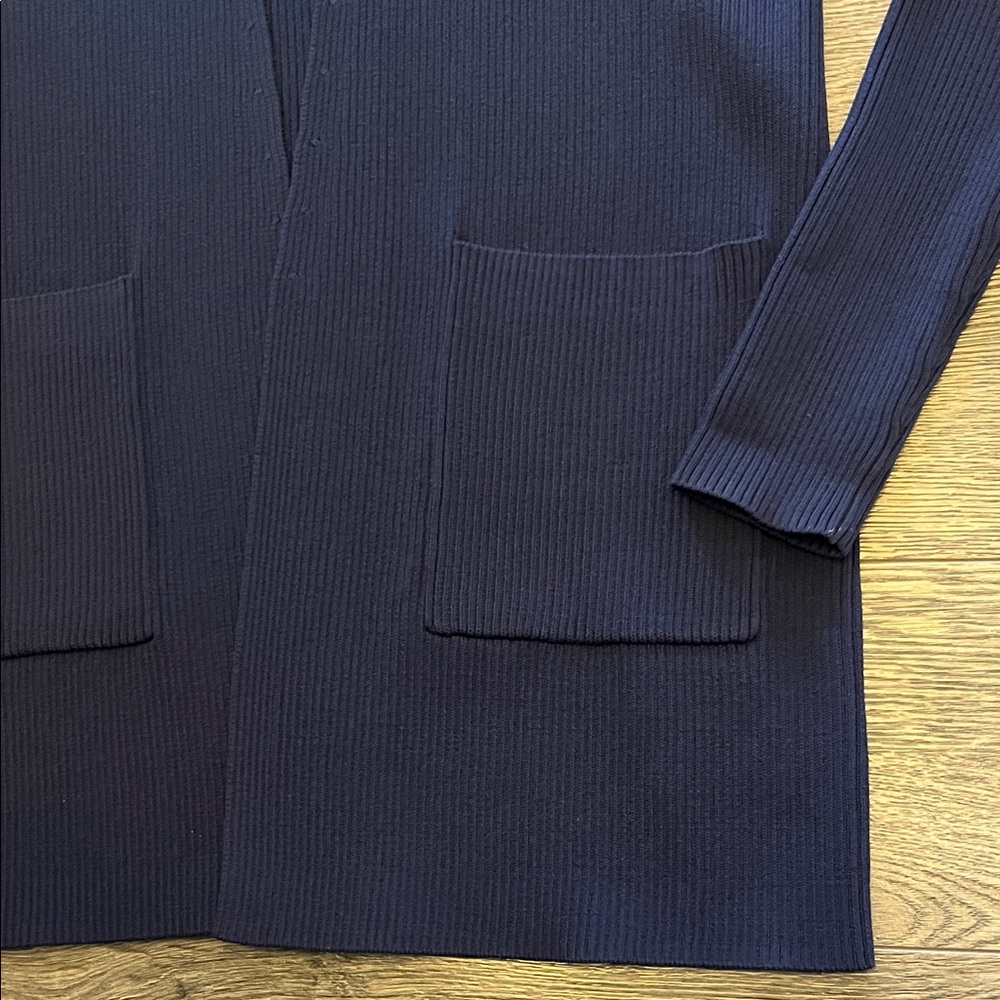 Michael Kors Dark Blue ribbed long Cardigan - Picture 3 of 10